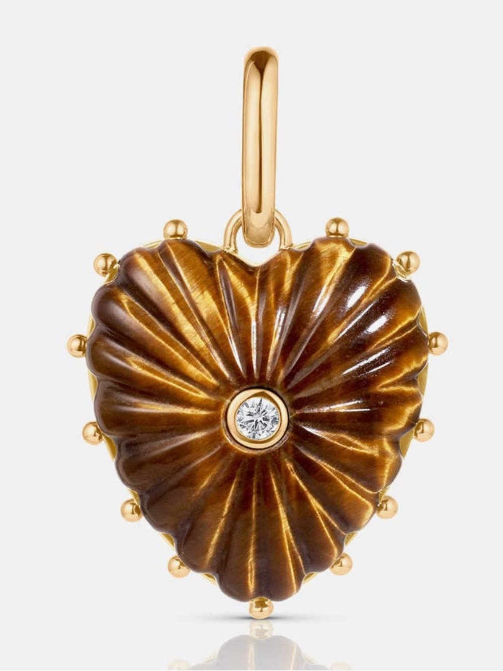 Thatch Tiger’s Eye Malene Heart Charm - clip or bail BACK IN STOCK